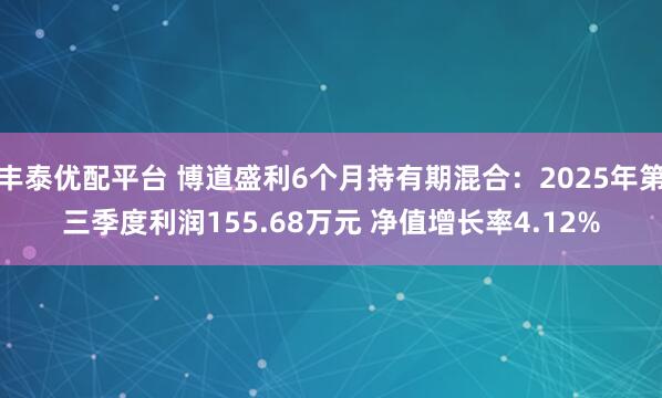 丰泰优配平台 博道盛利6个月持有期混合：2025年第三季度利润155.68万元 净值增长率4.12%